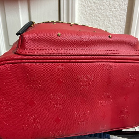 MCM Scarlet Backpack with Gold Accents